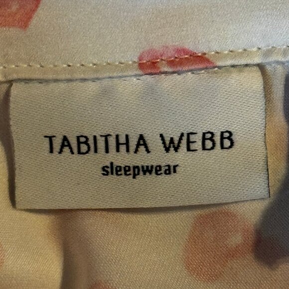 TABITHA WEBB Sleepwear  Silky White & Pink Heart Print Sleep Shirt Size … - Picture 5 of 7